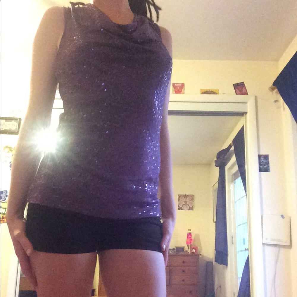 Calvin Klein Purple Sequin Top